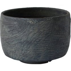 波佐見焼 WABI-ZEN 黒化粧×引っ掻き プラントポット 70214