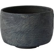 波佐見焼 WABI-ZEN 黒化粧×引っ掻き プラントポット 70214