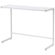 モニター台 机上ラック W800×D300×H610mm ホワイト 天板付き アジャスター付 MR-72W