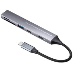 USB スリムハブ PD90W対応 USB-C（5Gbps）/USB A（5Gbps）/USB-C（USB2.0） カードリーダー付き USB-5TCPC29GM