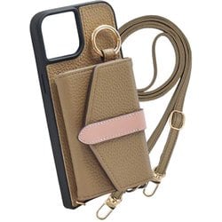 iPhone 14 Pro 用 ケース Beltedバイカラー スマホケース スマホショルダー スタンド機能 エレガンテ Elegante/グレイッシュブラウン BCS-IP14P-GB