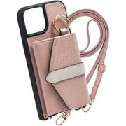 iPhone 15 Pro 用 ケース Beltedバイカラー スマホケース スマホショルダー スタンド機能 エレガンテ Elegante/グレイッシュピンク BCS-IP15P-GP