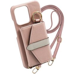 AQUOS wish5 用 ケース Beltedバイカラー スマホケース スマホショルダー スタンド機能 エレガンテ Elegante/グレイッシュピンク BCS-AQWI5-GP