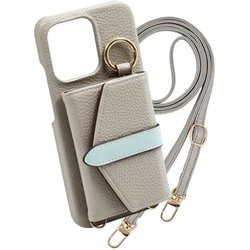 OPPO Reno14 5G 用 ケース Beltedバイカラー スマホケース スマホショルダー スタンド機能 エレガンテ Elegante/ライトグレー BCS-RENO14-LG