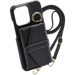 Google Pixel9a 用 ケース Beltedバイカラー スマホケース スマホショルダー スタンド機能 エレガンテ Elegante/ブラック BCS-PIX9A-BK