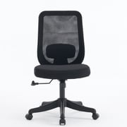 オフィスチェア 肘なし メッシュ 背もたれ付き ワークチェア デスクチェア メッシュとファイバー素材で通気性抜群！※お客様組み立て品 Livli Light BK/BK