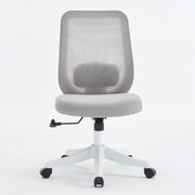 オフィスチェア 肘なし メッシュ 背もたれ付き ワークチェア デスクチェア メッシュとファイバー素材で通気性抜群！※お客様組み立て品 Livli Light GY/WH