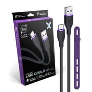 USB タイプC ケーブル (TypeC & TypeA) 急速充電対応 シリコン素材 1m ブラック hel108-ac-black