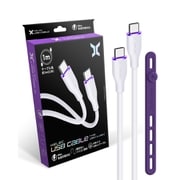 USB タイプC ケーブル （TypeC ＆ TypeC） 100W 急速充電対応 シリコン素材 1m ホワイト hel108-cc-white