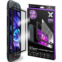 Switch2対応 保護フィルム SCREEN PROTECTER ガラスフィルム 2枚入り（貼り付けガイド付き） hel110-2-s2-c