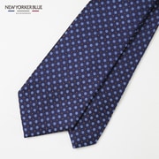 NB910419 紺茶 [NEWYORKERBLUE （ ニューヨーカーブルー ） 小紋 （ 小花 ） 柄ネクタイ]