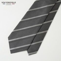 NB912566 グレー [NEWYORKERBLUE （ ニューヨーカーブルー ） ストライプ柄 （ メランジ調 ） ネクタイ]