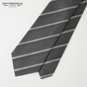 NB912566 グレー [NEWYORKERBLUE （ ニューヨーカーブルー ） ストライプ柄 （ メランジ調 ） ネクタイ]