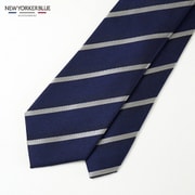 NB912566 紺 [NEWYORKERBLUE （ ニューヨーカーブルー ） ストライプ柄 （ メランジ調 ） ネクタイ]