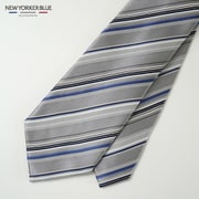 NB881615 シルバー [NEWYORKERBLUE （ ニューヨーカーブルー ） ストライプ柄 （ マルチストライプ ） ネクタイ]