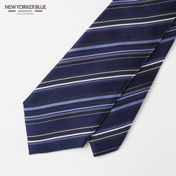 NB881615 紺 [NEWYORKERBLUE （ ニューヨーカーブルー ） ストライプ柄 （ マルチストライプ ） ネクタイ]