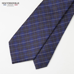NB921084 茶 [NEWYORKERBLUE （ ニューヨーカーブルー ） ウインドペンチェック柄ネクタイ]