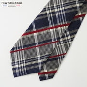 NB915913 紺グレー [NEWYORKERBLUE （ ニューヨーカーブルー ） チェック柄 （ マルチチェック ） ネクタイ]