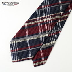 NB915913 紺赤 [NEWYORKERBLUE （ ニューヨーカーブルー ） チェック柄 （ マルチチェック ） ネクタイ]