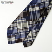 NB913918 紺茶 [NEWYORKERBLUE （ ニューヨーカーブルー ） チェック柄 （ パッチワーク ） ネクタイ]