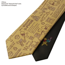 DND50026 黄 [ディズニー くまのプーさん柄ネクタイ]