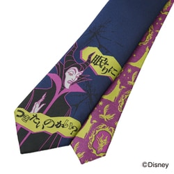 DNDW1671 紺 [ディズニー ヴィランズマレフィセント柄ネクタイ]