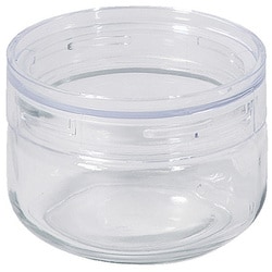 保存容器 キャニスター 350ml 広口 ガラス製 上から見える スタッキング可能 クラルテ HC-927