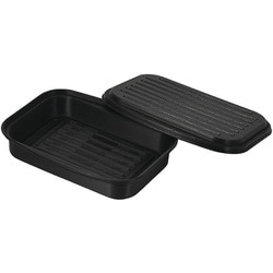 グリルプレート 21×14cm 鉄製 蓋付 オーブントースター 対応 魚焼きグリルにも対応 バーニスタ HC-937