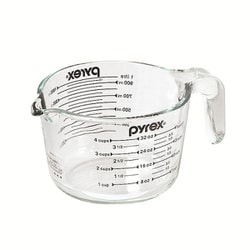 PYREX パイレックス メジャーカップ 1.0L 耐熱ガラス オーブン対応 電子レンジ対応 食洗機対応 冷凍庫対応 ブラック CP-8657