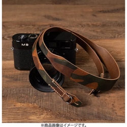 ネックストラップ テーパードカット （CURA真鍮製2重リング） フルレザー 008 125cm カモフラージュ NE-ST-TA-CU-125-008