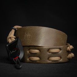 パラシューター ネックストラップ （ピークデザイン アンカーリンクス） レザー 007 125cm オリーブ＋ベージュ PA-NE-ST-PD-125-007