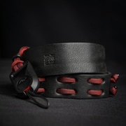 パラシューター ネックストラップ (ピークデザイン アンカーリンクス) レザー 011 125cm ブラック+レッド PA-NE-ST-PD-125-011