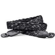 キャリングストラップ 平編みレーヨン＆レザー ブラック 14696