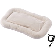 PET-HC01BE [ペットヒーター ホットマット 犬 猫 カート・キャリーお出かけOK USB給電 モバイルバッテリー対応 2段階温度（約32/39℃） タイマー3/6h 撥水 洗濯可能 噛み対策メッシュケーブル マット33×50cm ベージュ]