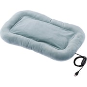 PET-HC01GY [ペットヒーター ホットマット 犬 猫 カート・キャリーお出かけOK USB給電 モバイルバッテリー対応 2段階温度（約32/39℃） タイマー3/6h 撥水 洗濯可能 噛み対策メッシュケーブル マット33×50cm グレー]