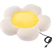 PET-HC02BE [ペットヒーター クッション 犬 猫 ベッド・室内・持ち運びOK 花びら型 USB給電 モバイルバッテリー対応 2段階温度（約32/39℃） タイマー3/6h 撥水 洗濯可能 噛み対策メッシュケーブル クッションΦ50cm ベージュ]