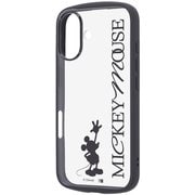 iPhone 16 用 ディズニー Puffull 衝撃吸収 バンパー ハイブリッドケース ミッキーマウス シルエット B RC-DP46CMD2B/MK63_IF01