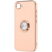 iPhone 16e 用 ソフトケース 精密設計 フレームメッキ リング付き ピンク/ゴールド RT-P50TRE/PG