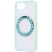 iPhone 16e 用 ハイブリッドケース シルキーマット マグネット充電対応 リング付き ブルー RT-P50BS11/A