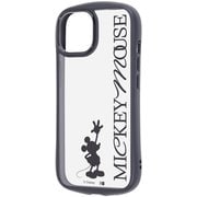 iPhone 15/14/13 用 ディズニー Puffull 衝撃吸収 バンパー ハイブリッドケース ミッキーマウス シルエット B RC-DP51CMD2B/MK63_IF01