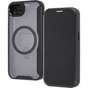 iPhone 16e 用 クリアフリップケース マグネット マグネット充電対応 ブラック RT-P50LCM/B