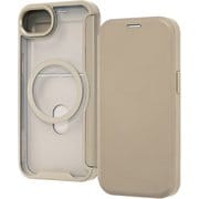 iPhone 16e 用 クリアフリップケース マグネット マグネット充電対応 ベージュ RT-P50LCM/BE