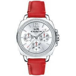 BOYFRIEND 35mm レッドレザーベルト シルバー文字盤 正規品2年保証 14502171