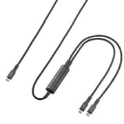 USB2.0 Type-C 二股ケーブル PD100W対応 2台同時充電通信対応 データ転送可 1.2m やわらか高耐久シリコン ケーブルタイ付 ブラック KU-CCP100D12BK