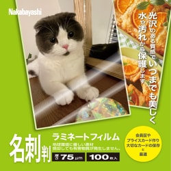 ラミネートフィルムE2 75μm 100枚入 名刺判 LPR-61E2-75