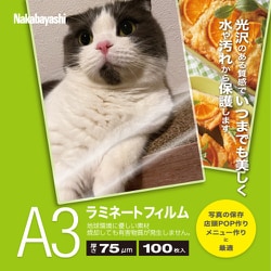 ラミネートフィルムE2 75μm 100枚入 A3 LPR-A3E2-75
