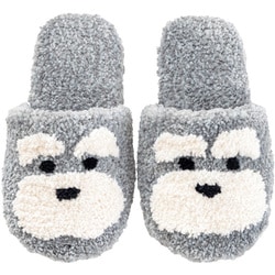 ファンディットアニマル シュナウザー スリッパ 足のサイズ約23～25cm グレー