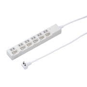 雷ガード付 6個口 節電タップ 3m ホワイト 最大サージ電圧 6000V スイッチ付き（個別） H4BKS663WH