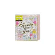 62-157 [ミニ二つ折り色紙 イラスト パーティピンク]