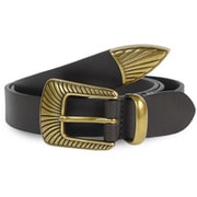 21969026 [Lee 0120599G 25mm ゴールドバックル ウエスタンベルト BLACK]